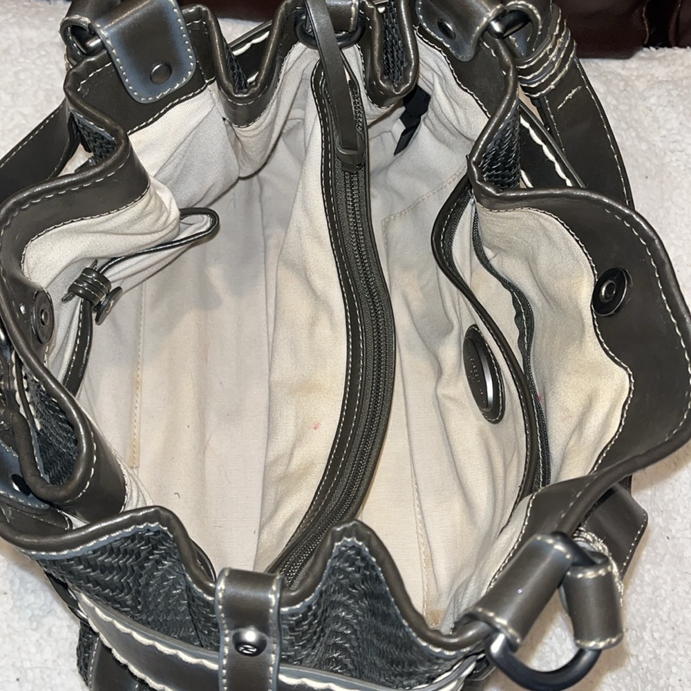 Francesco Biasia Gray Shoulder Bag Double Strap Magnetic Closure - Picture 5 of 15